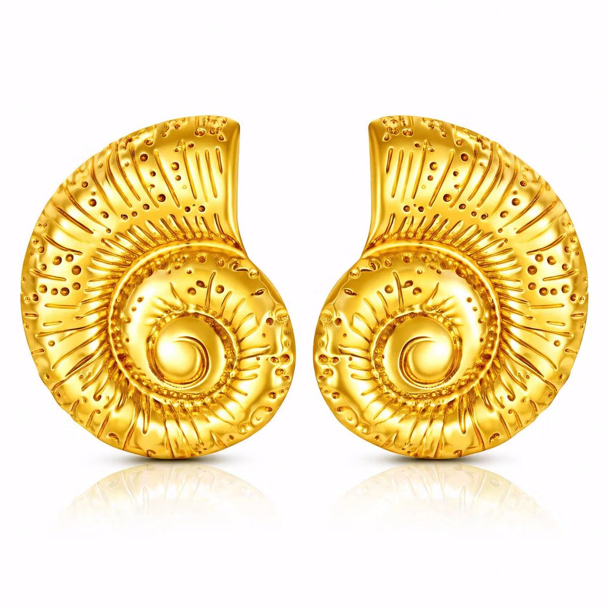Earrings – Seashell – Gold Plated Stainless Steel
