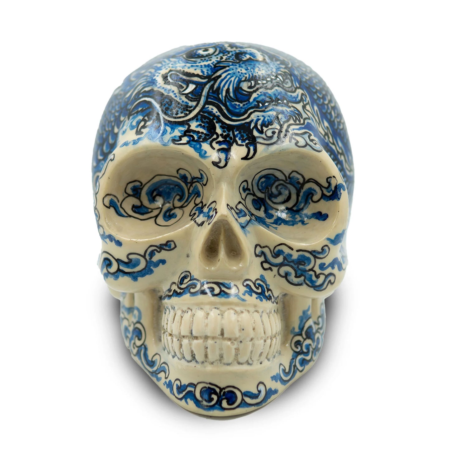 Skull Design - Dragon - Käsinmaalattu pääkallo