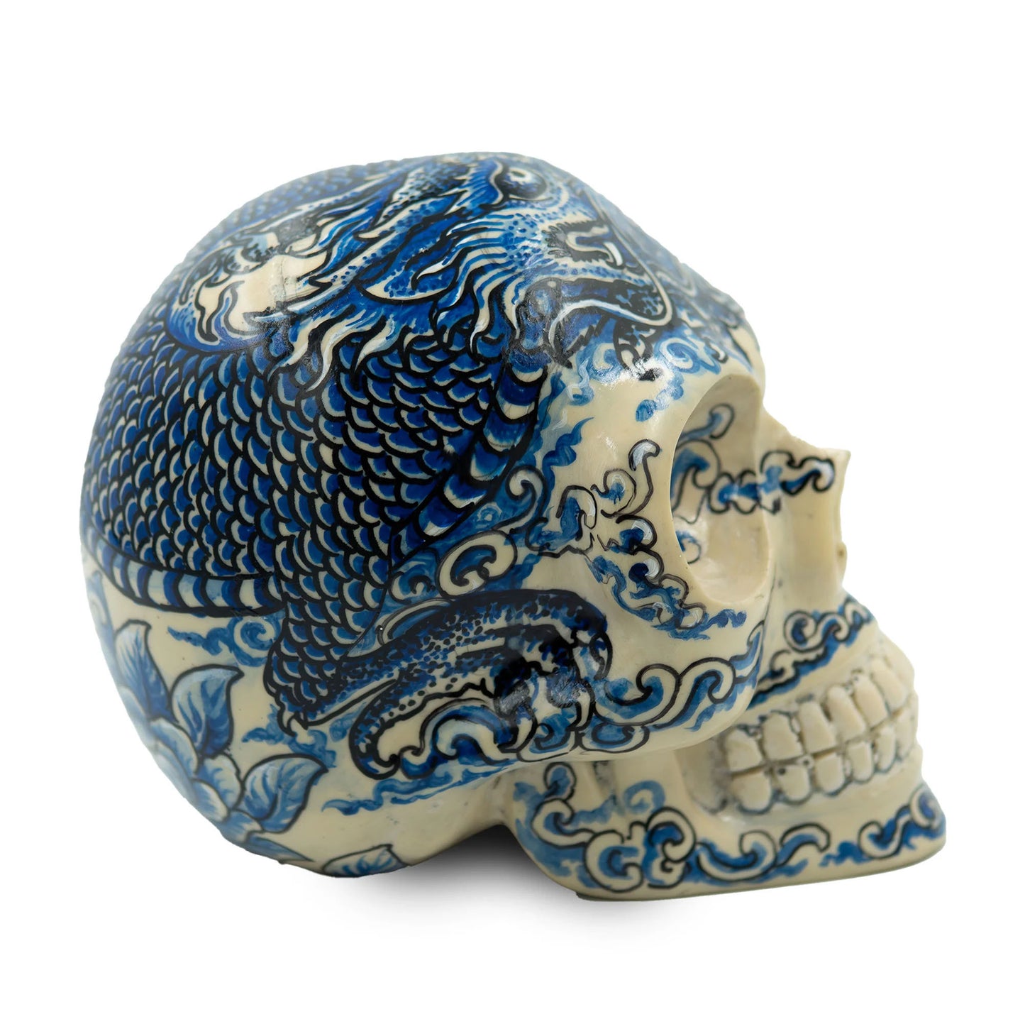 Skull Design - Dragon - Käsinmaalattu pääkallo