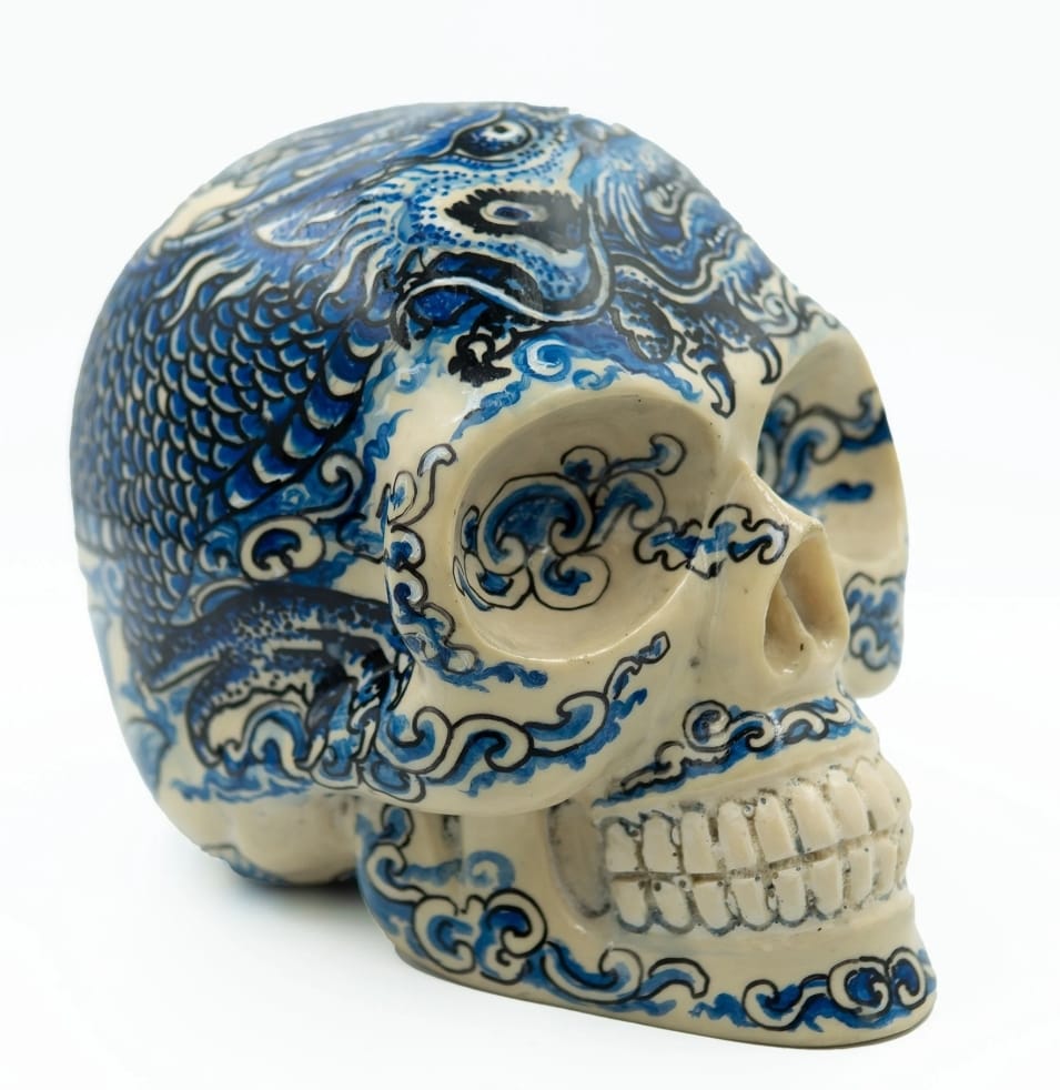 Skull Design - Dragon - Käsinmaalattu pääkallo