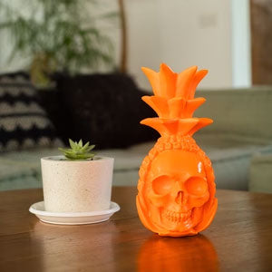 Skull Design - Pääkallo Ananas Neon keltainen