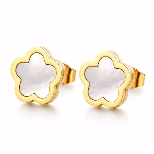 Earrings – Flower – Gold Plated Stainless Steel