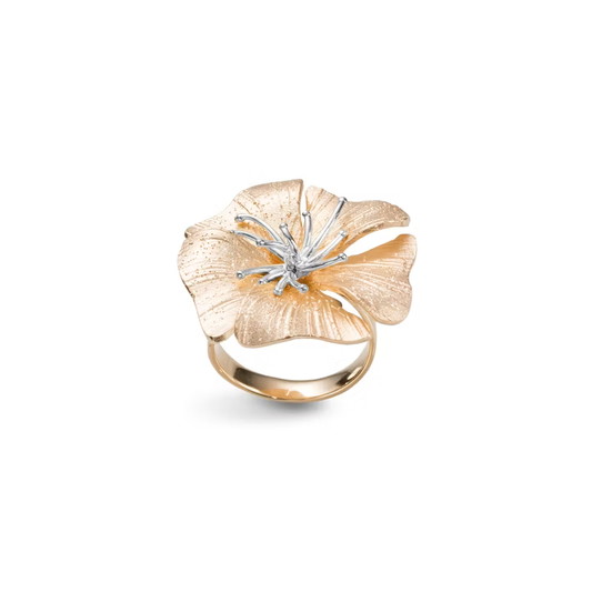 Ring – Stardust Hibiscus – Gold Plated Sterling Silver