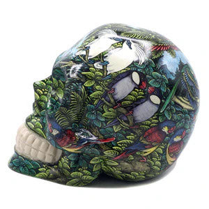 Skull Design - Bird - Käsinmaalattu pääkallo