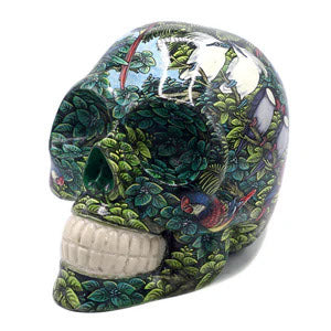 Skull Design - Bird - Käsinmaalattu pääkallo